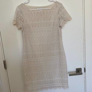 London Times Cream Lace Dress